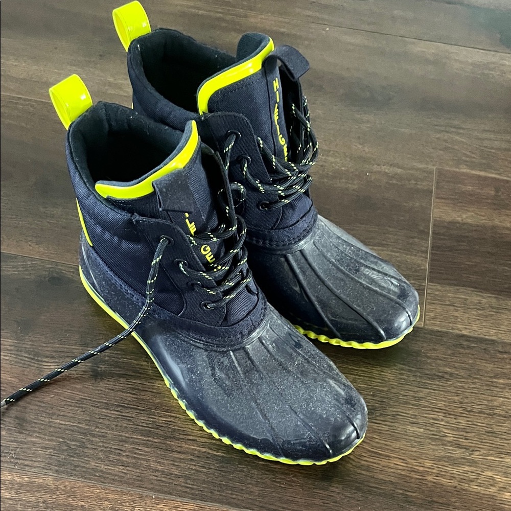 Tommy Hilfiger Black and Yellow Winter Boots